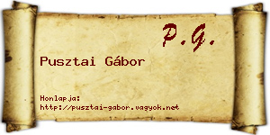 Pusztai Gábor névjegykártya